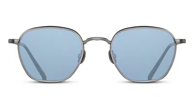 Matsuda M3101 Sun As-nvy Occhiali Da Sole Argentati Per Uomo In Antique Silver,navy Blue