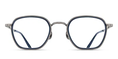 Matsuda M3101-i As-nvy Men's Glasses Silver Size 50 - Free Lenses - Blue Light Block Available In Antique Silver,navy Blue