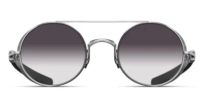 Matsuda M3128 Pw-blk Occhiali Da Sole Argentati Per Uomo In Palladium,white,black
