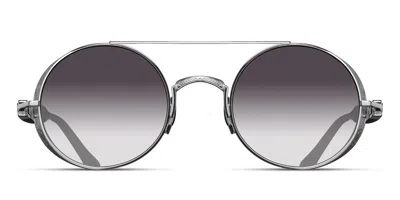 Matsuda M3128 Pw-blk-t Occhiali Da Sole Argentati Per Uomo In Palladium,white,black