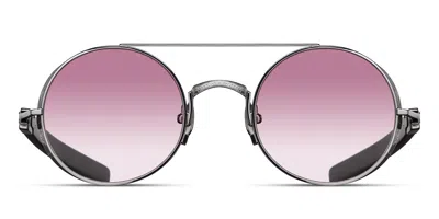 Matsuda M3128 Rtm-mbk Occhiali Da Sole Argentati Per Uomo In Ruthenium,matte Black