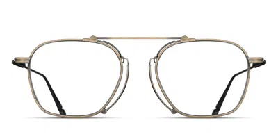 Matsuda M3129 Ag Men's Glasses Gold Size 51 - Free Lenses - Blue Light Block Available In Antique Gold