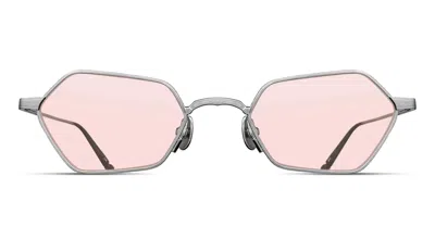 Matsuda M3138 - Brushed Silver Sunglasses In Pink