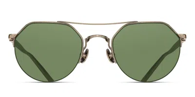 Matsuda M3141 Ag Occhiali Da Sole Oro Per Uomo In Antique Gold