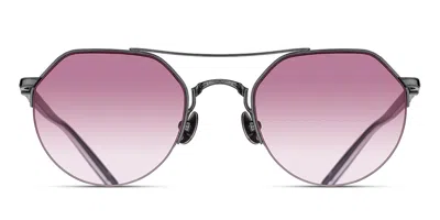 Matsuda M3141 Rtm Occhiali Da Sole Argentati Per Uomo In Ruthenium