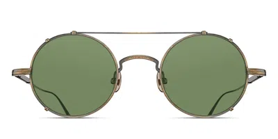 Matsuda M3143 Ag Occhiali Da Sole Oro Per Uomo In Antique Gold