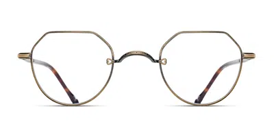 Matsuda M3144 Ag Men's Glasses Gold Size 46 - Free Lenses - Blue Light Block Available In Antique Gold