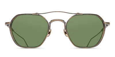 Matsuda M3145 Ag Occhiali Da Sole Oro Per Uomo In Antique Gold
