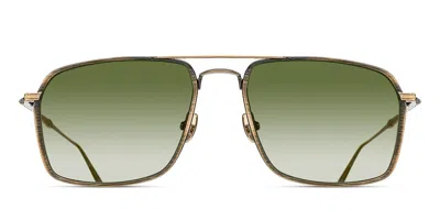 Matsuda M3146 Ag Occhiali Da Sole Oro Per Uomo In Antique Gold