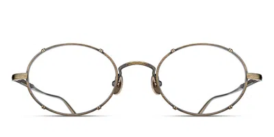 Matsuda M3150 Ag Men's Glasses Gold Size 50 - Free Lenses - Blue Light Block Available In Antique Gold
