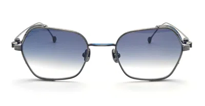 Matsuda M3153 - Antique Silver / Blue Grey Gradient Sunglasses