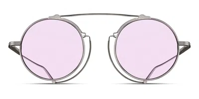 Matsuda M3154 Pw Men's Sunglasses Silver Size 46 In Palladium,white