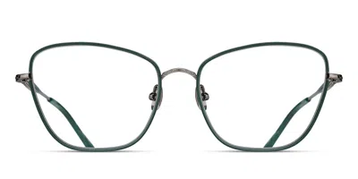 Matsuda M3159 As-mbg Men's Glasses Green Size 55 - Free Lenses - Blue Light Block Available In Antique Silver,matte Bottle Green