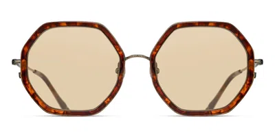 Matsuda M3162 Ag-dto Men's Sunglasses Tortoiseshell Size 54 In Antique Gold,dark Tortoise