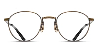 Matsuda M3164 Ag Men's Glasses Gold Size 50 - Free Lenses - Blue Light Block Available In Antique Gold