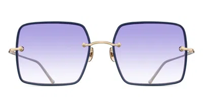 Matsuda M5005 Bg Men's Sunglasses Blue Size 55 In Brushed Gold,café Blue