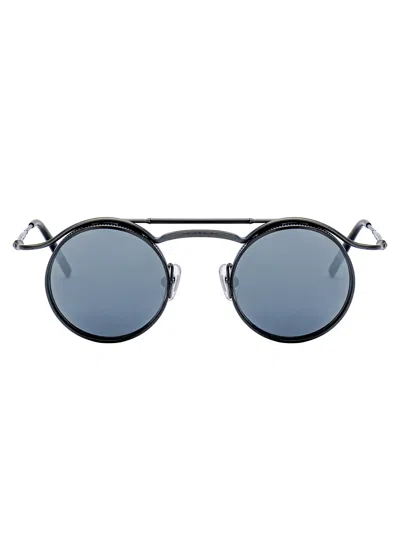 Matsuda Matte Black Titanium Sunglasses In Silver