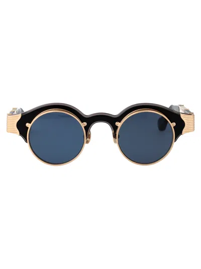 Matsuda Matte Gold Blue Grey Acetate+metal Sunglasses In Multi