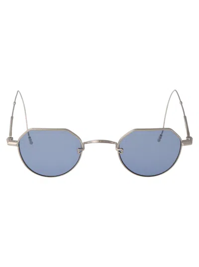 Matsuda Matte Palladium White - Cobalt Blue Titanium Sunglasses