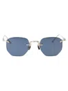 Matsuda Aviator Sunglasses In Silver Metal With Rectangular Frame In Multi