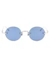 Matsuda Palladium White Cobalt Blue Titanium Sunglasses In Metallic