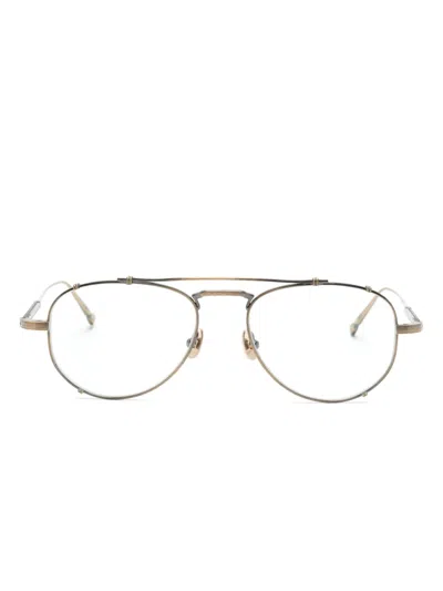 Matsuda Pilot-frame Glasses In Gold