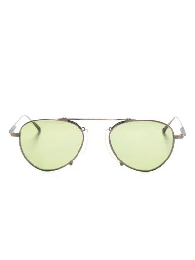 Matsuda Pilot-frame Titanium Sunglasses In Green