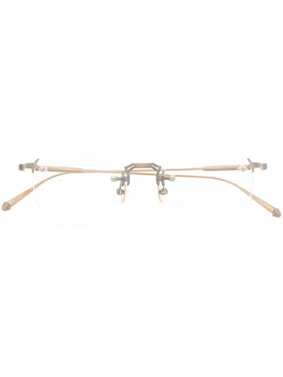 Matsuda Polished Geometric-frame Glasses In Gold