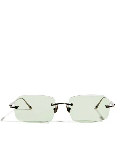 Matsuda Rectangular Rimless Sunglasses In Gold