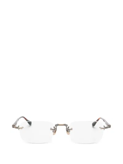 Matsuda Rimless Rectangle-frame Glasses In Brown