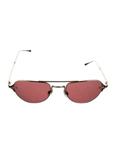 Pre-owned Matsuda Rose Gold Bordeaux Aviator Sunglasses