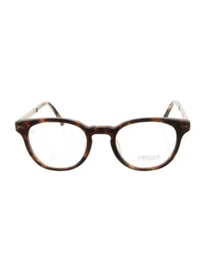 Pre-owned Matsuda Round Eyeglasses In Brown
