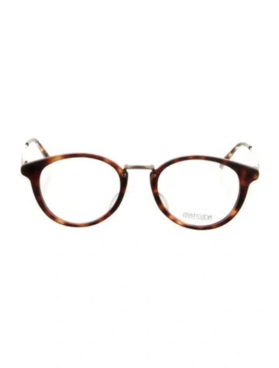Pre-owned Matsuda Round Eyeglasses In Brown