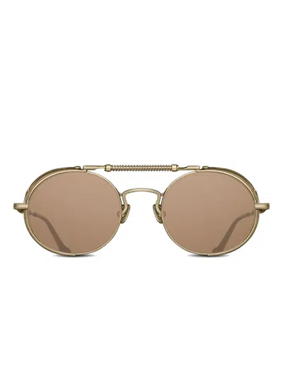 Matsuda Round-frame Sunglasses In Gold