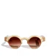 Matsuda Round-frame Sunglasses In Gold