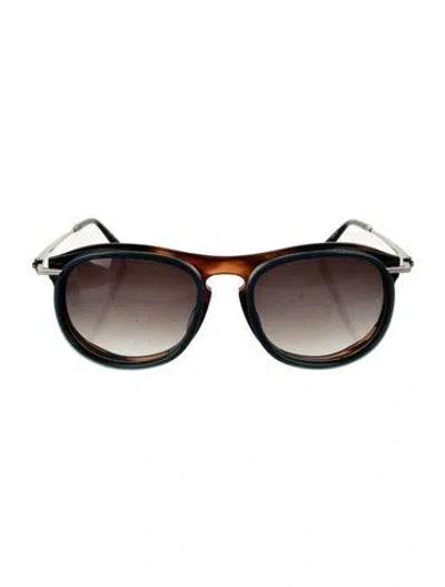 Pre-owned Matsuda Round Gradient Sunglasses In Brown/gold