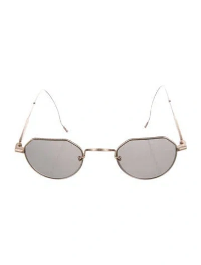 Pre-owned Matsuda Round Mirrored Sunglasses In Gold