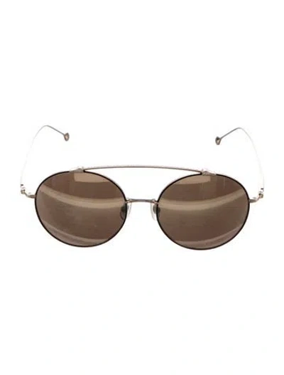 Pre-owned Matsuda Round Mirrored Sunglasses In Gold/metallic