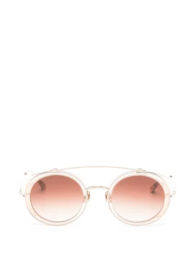 Matsuda Round Sunglasses In Brown