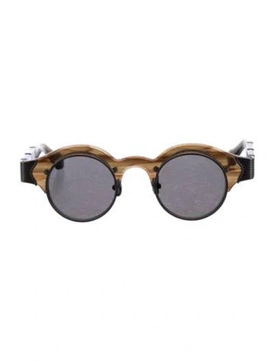 Pre-owned Matsuda Round Tinted Sunglasses In Brown