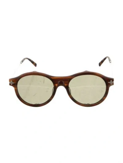 Pre-owned Matsuda Round Tinted Sunglasses In Brown