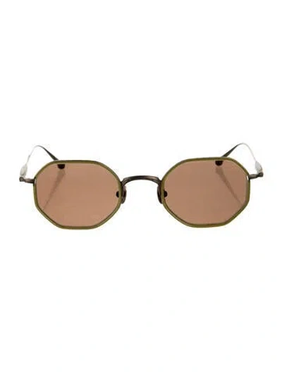 Pre-owned Matsuda Round Tinted Sunglasses In Gold