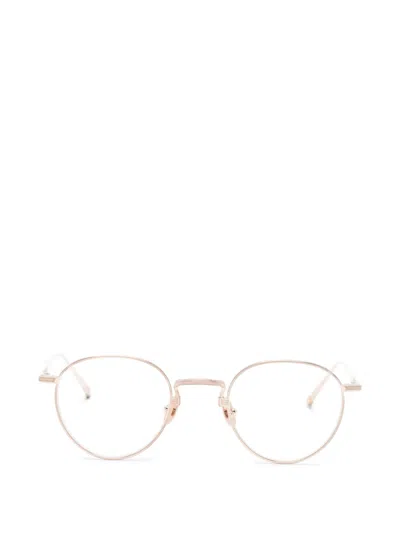Matsuda Round-frame Engraved Glasses In Gold