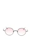Matsuda Round-frame Engraved Sunglasses In Gray