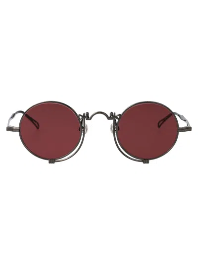 Matsuda Ruthenium Brunello Red Metal Sunglasses In Silver