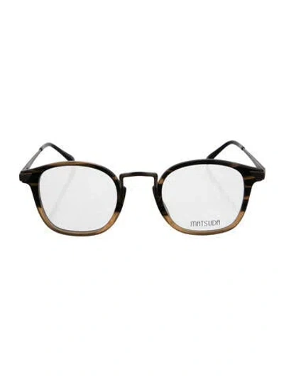 Pre-owned Matsuda Square Eyeglasses In Brown