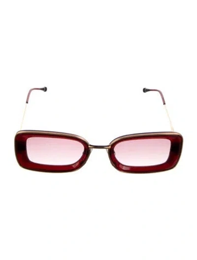 Pre-owned Matsuda Square Gradient Sunglasses In Red