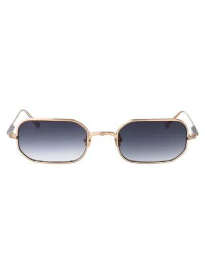 Matsuda Brushed Gold Blue Gradient Metal Sunglasses