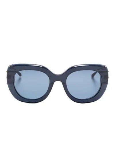 Matsuda Stud-embellished Oversized-frame Sunglasses In Black