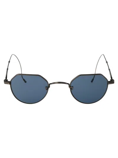 Matsuda Sunglasses In Palladium White Brushed Silver Blue Grey